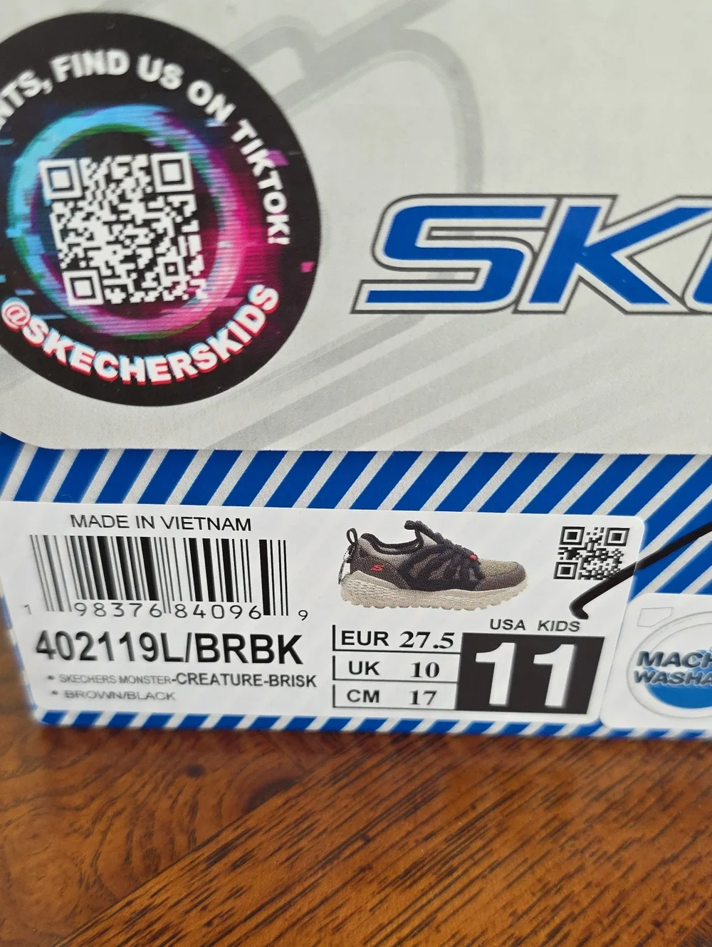 Skechers Monster Sneakers Creature Brisk Brown Black Scorpion Kids Size 11 - NEW